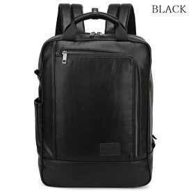リュック メンズ 軽量 薄型 大容量 収納力 撥水 通勤 通学 出張 ビジネス PUレザー ビジネスリュック 2WAY A4 14インチPC対応 50代 40代 30代 20代 198008 グッシオ