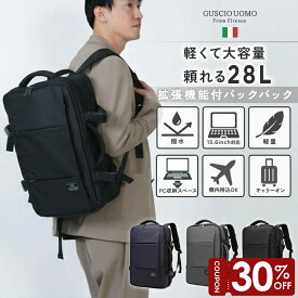 【マラソン限定30％OFF】リュック メンズ 28L 大容量 収納力 撥水 耐摩擦 ナイロン素材 出張 旅行 通勤 社会人 ビジネス PC収納 パソコンリュック 2WAY バッグパック キャリーオンバッグA4 15インチノートPC対応 ブランド おしゃれ