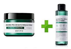 Somebymi AHA BHA PHA Miracle Cream 50ml + Toner 150ml)Skin Barrier & Recovery, Soothing with Tea Tree 10,000ppm for Wrinkle & Whitening/Korea Cosmetics [並行輸入品]