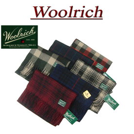 【6色】 aw951 新品 WOOLRICH チェック ラムウール混紡 フリンジ付 マフラー W9415 ストール ウールリッチ フリンジマフラー チェックマフラー Wool Rich 【smtb-kd】