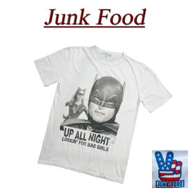 【US規格 5サイズ】 az651 新品 JUNK FOOD USA産 BATMAN UP ALL NIGHT バットマン 半袖 Tシャツ メンズ ジャンクフード ティーシャツ JunkFood MADE IN USA 【smtb-kd】