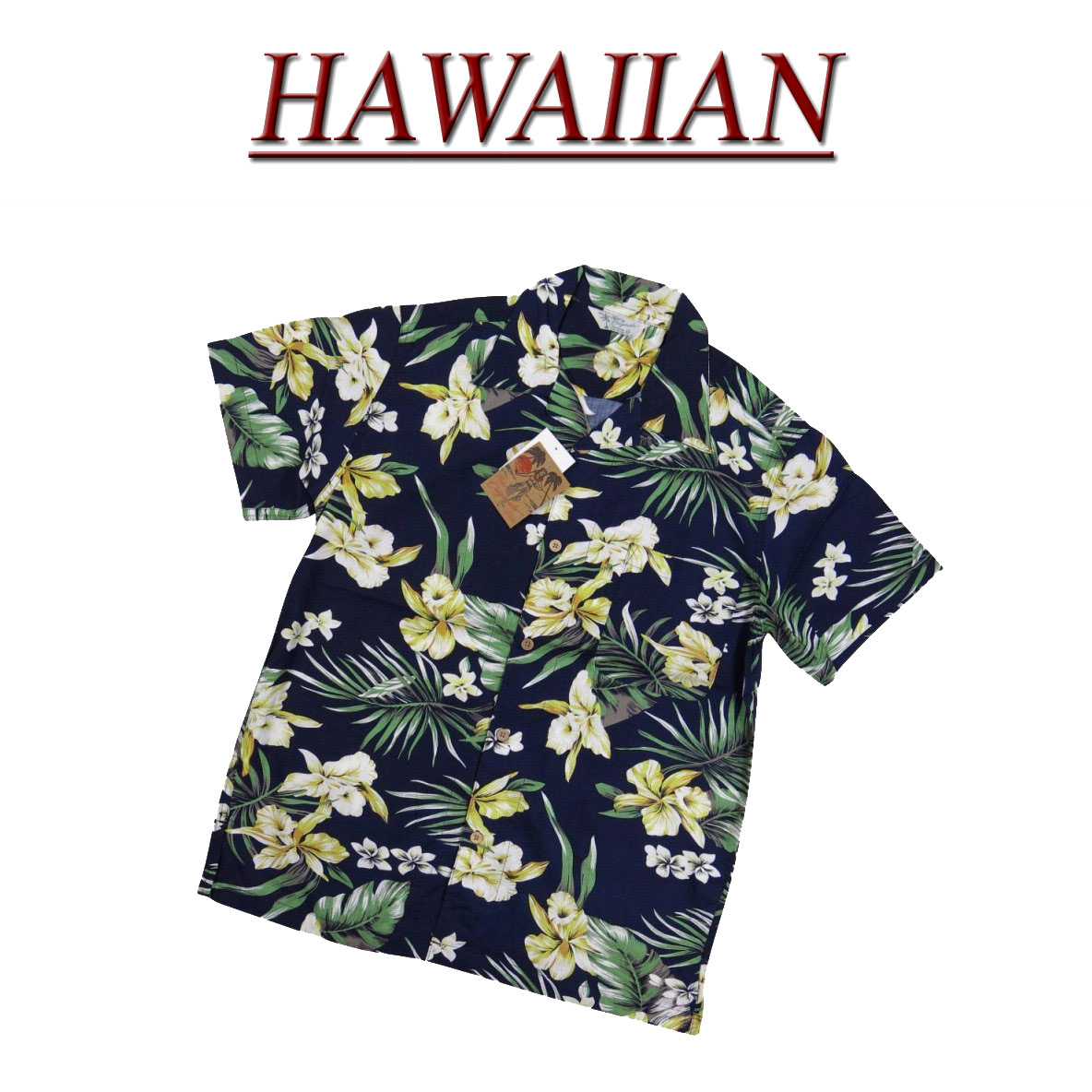  wu4412 新品 ハイビスカス 花柄 半袖 レーヨン100% アロハシャツ メンズ アロハ ハワイアンシャツ  (ビッグサイズあります!)