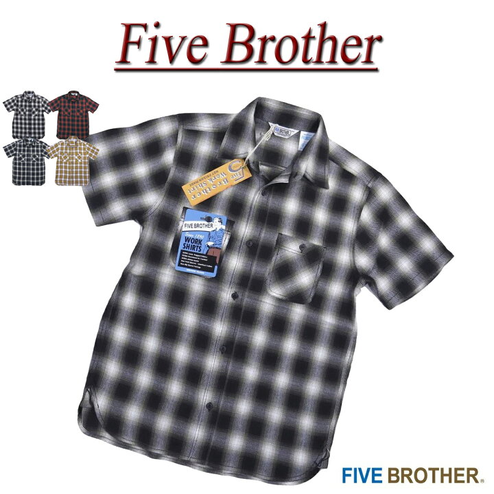 楽天市場】【4色4サイズ】 jd534 新品 FIVE BROTHER オンブレチェック 