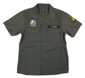 【3サイズ】 jd861 新品 HOUSTON U.S.NAVY 半袖 ワッペン付 T/C ポプリン ミリタリーシャツ 40755 メンズ ヒューストン MILITARY PATCH S/S SHIRT TOM CAT ワークシャツ アーミー 軍シャツ 【smtb-kd】