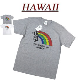 【2色3サイズ】 je562 新品 HAWAII ハワイ大学 カレッジプリント 半袖 Tシャツ HWUS-025 メンズ UNIVERSITY OF HAWAII S/S COLLEGE T-SHIRT 【smtb-kd】
