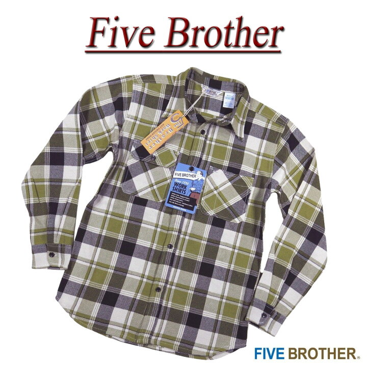 楽天市場】【4サイズ】 je861 新品 FIVE BROTHER チェック 長袖 