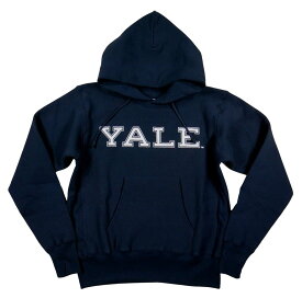 【4サイズ】jf091 新品 Champion × YALE コラボ USA産 赤単タグ カレッジプリント リバースウイーブ プルオーバー スウェットパーカー C5-U106 メンズ チャンピオン イエール大学 REVERSE WEAVE トレーナー スエット MADE IN USA 【smtb-kd】