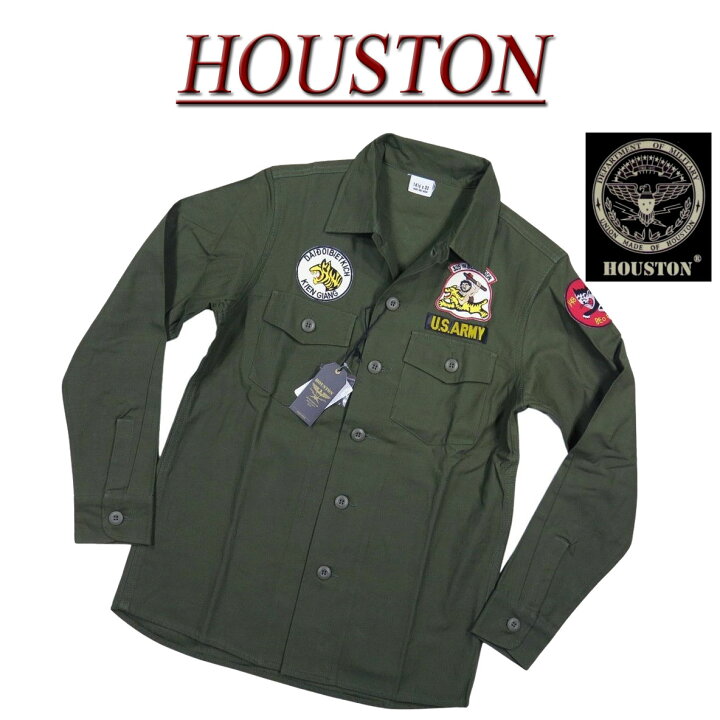 楽天市場】【4サイズ】 jf181 新品 HOUSTON U.S.ARMY 長袖 ワッペン付 