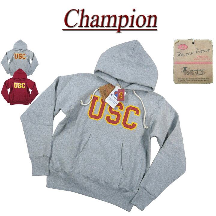 楽天市場】【2色5サイズ】jf991 新品 Champion × USC コラボ USA産 赤 