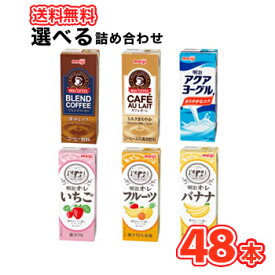 明治ブリック詰合せIセット定番全種類6種類×4本【200ml×24本入】2ケースコーヒー/カフェオレ/バナナ/イチゴ/フルーツ/アクアヨーグル/紙パック/ジュース 詰め合わせ