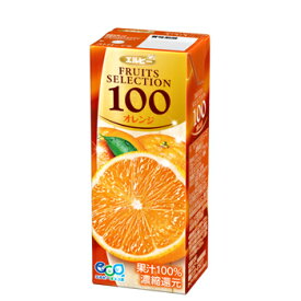 エルビーフルーツセレクション オレンジ100 【200ml×24本入】　紙パック〔果汁100％ フルーツジュース オレンジジュース みかんジュース〕