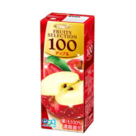 エルビーフルーツセレクション アップル100 【200ml×24本入】　紙パック〔果汁100％ フルーツジュース りんごジュース〕