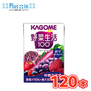 カゴメ 野菜生活100 ベリーサラダ 100ml×30本×4ケース/フルーツジュース・果実ジュース/フルーツ・野菜ジュース KAGOME/野菜生活100/まとめ買い