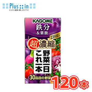 カゴメ 野菜一日これ一本超濃縮 鉄分&葉酸 125ml × 24本入/5ケース 紙パック〔ミックスジュース 野菜ジュース kagome カゴメ 鉄分 プルーン〕