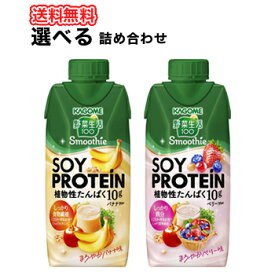 カゴメ 選べる 野菜生活100スムージー SOY PROTEIN ソイプロテイン 330ml 紙パック (12本入を4種選べる)48本セット/バナナMix ベリーMix 野菜生活100 スムージー Smoothie たんぱく質10g ソイプロテイン 選り取り よりどり