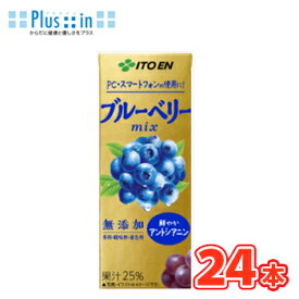 伊藤園 ブルーベリーmix 紙パック 200ml× 24本入〔果実飲料　フルーツジュース　ブルーベリーミックス　果汁　果実〕