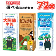 らくのうマザーズ 選べる200ml紙パック　3ケース〔大阿蘇牛乳 ロングライフ カフェオレ バニラ　牛乳 選…