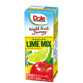 雪印　メグミルク　Dole　World Fruit Journey ライムミックス100％　LL200ml×18本入/2ケース　紙パック　　〔ドール　果汁100％ フルーツジュース レモン ライム〕