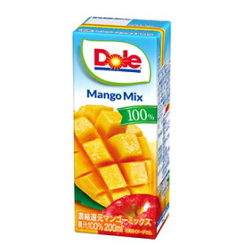 雪印　メグミルク　Dole マンゴーミックス100％　LL200ml×18本入　紙パック　　〔ドール　果汁100％ フルーツジュース マンゴーミックスジュース〕