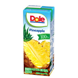 雪印　メグミルク　Dole パイナップル100％　LL200ml×18本入/2ケース　紙パック　　〔ドール　果汁100％ フルーツジュース パイナップルジュース〕