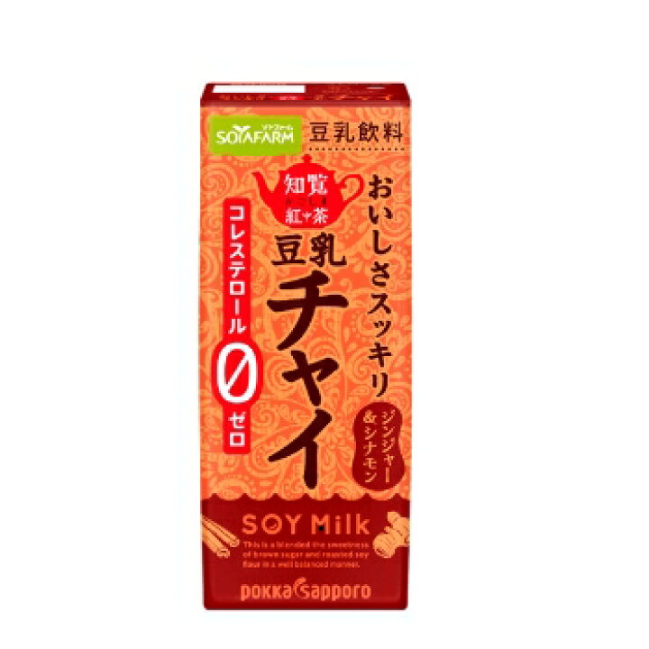 楽天市場】ソヤファーム おいしさスッキリ 知覧チャイ豆乳飲料【200ml】×24本送料無料 ポッカサッポロ : プラスイン