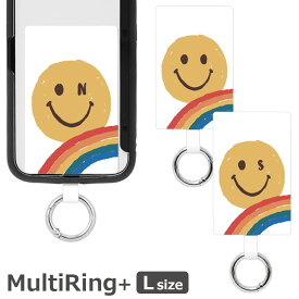 (6/27 01:59まで15％OFFクーポン) RaimbowFace グッズ マルチリングプラス Lサイズ スマイリーフェイス スマートフォンリング スマホケースに挟むだけ 当店オリジナル商品 スマホリング スリム 保持リング カラビナ 便利 雑貨 MultiRing+