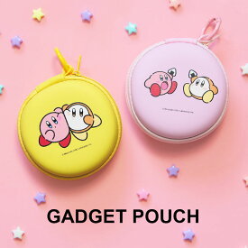 カービィ play with ワドルディ ガジェットポーチ 手のひらサイズ 小物入れ 収納ケース イエロー グッズ ポーチ ハードポーチ ケース カラビナ付き 丈夫 丸形 ファスナーポーチ 便利 かわいい グッズ