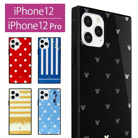 ディズニー iPhone 12 iPhone12 Pro スクエア ガラスケース ケース ハードカバー iPhone 12pro ミッキー ピクサー プーさん iPhone12 プロ キャラクター 可愛い スマホケース グッズ カバー アイフォン i12プロ おしゃれ