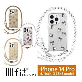 ディズニー、ディズニー・ピクサーキャラクター IIIIfit Loop iPhone 14 Pro ケース ストラップ付き クリアケース グッズ ハイブリッド iPhone14Pro カバー ハードケース 肩掛け かわいい アイホン アイフォン 長さ調節可能