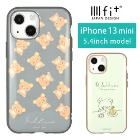 リラックマ IIIIfit iPhone 13 mini ハードケース ケース ゆるかわ 総柄 ラインアート グレーベージュ グッズ スマホケース iPhone13mini カバー ジャケット かわいい アイホン アイフォン オシャレ iPhone12mini iPhone13ミニ