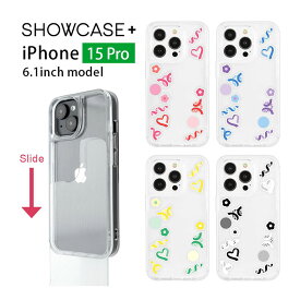 SHOWCASE+ iPhone15 Pro 写真やカードが入るケース デコレーションパーツ付き クリアカバー 推し活グッズ 透明 クリア カード アクスタ カバー iPhone 15 プロ iPhone 15Pro アイフォン15 pro