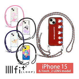 サンリオ IIIIfit Loop iPhone 15 ケース ストラップ付き クリア スマホショルダー iPhone14 iPhone13 ハイブリッド iPhone 15 カバー ハードケース 肩掛け かわいい アイホン アイフォン 長さ調節可能 iPhone15ケース