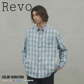 【Revo.】ルーズシルエットオンブレチェックLSシャツ/全3色 トップス シャツ チェック カジュアル おしゃれ ヴィンテージ 古着 メンズ