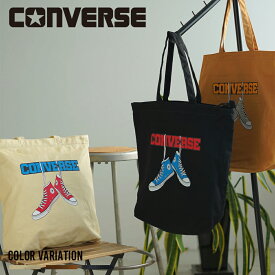 《SALE価格20%OFF》【CONVERSE】CV CANVAS HANGING SHOES LOGO PRINT/全3色 バッグ トートバッグ ロゴ 日常使い おでかけ メンズ レディース ユニセックス オフホワイト ベージュ ブラック