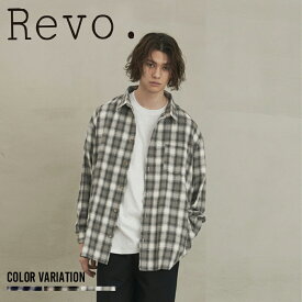 【Revo.】ルーズシルエットオンブレチェックLSシャツ/全3色 トップス シャツ チェック カジュアル おしゃれ ヴィンテージ 古着 メンズ