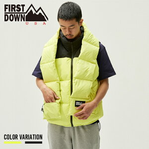 �yFIRST DOWN USA�zBUBBLE DOWN VEST MICROFT/�S2�F �A�E�^�[ �W���P�b�g �x�X�g �_�E�� ���o�[�V�u�� �~ �����Y