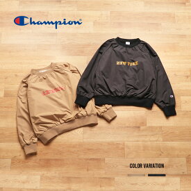 《SALE価格10%OFF》【Champion】チャンピオン ウィメンズ タフタクルーネックジャケット/全2色アウター トップス メンズ ユニセックス 長袖 ジャンバー ロゴ ワンポイント