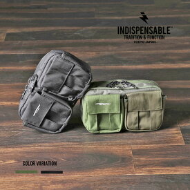 《SALE価格30%OFF》【INDISPENSABLE】インディスペンサブルMULTI POUCH WIZZ MIL/全2色バッグ ポーチ マルチポーチ かばん カバン 鞄 メンズ レディース ユニセックス ブラック カーキ 黒 INDISPENSABLE