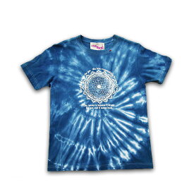 藍染・インディゴ染め タイダイTシャツ　 JUICE × ASCENSION コラボJAPAN BLUE TEE-"Draw the Yen" メンズTシャツ レディース アウトドア 登山 キャンプ