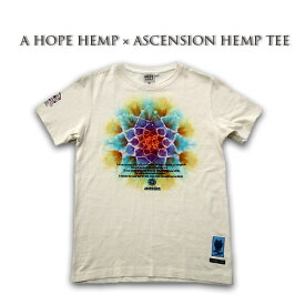 タイダイ染め　Tシャツ A HOPE HEMP × ASCENSION HEMP TEE 曼荼羅「MANDARA/BFM /Draw the yen」ホープヘンプ アウトドア outdoor 野外フェス タイダイ TIE-DYE ヘンプコットン jazz 曼荼羅 as-583