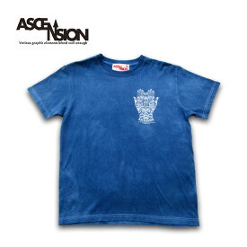 ASCENSION（アセンション）藍染め・曼荼羅 TEE「HAND & SATORI」メンズ(mens)・レディース(ladys)・Tシャツ(T-shirt)・ライジングサン・アウトドア(outdoor)・野外フェス・グラフィック as-720