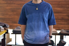 タイダイ 藍染めTシャツ インディゴTシャツ ワイドT シャツ 藍染グラデーション 黒部の名水染めシリーズ as-838