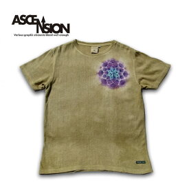 タイダイ ヘンプ Tシャツ A HOPE HEMP × ASCENSION HEMP TEE 曼陀羅Tie-Dye Natural Brown Dye as-851