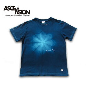 タイダイTシャツ 藍染めTシャツ インディゴTシャツ/ ASCENSION アセンション 藍染めグラデーションTEE 黒部の名水シリーズ「凪」一点もの / as-856