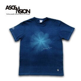 タイダイTシャツ 藍染めTシャツ インディゴTシャツ/ ASCENSION アセンション 藍染めグラデーションTEE 黒部の名水シリーズ「凪」一点もの / as-861