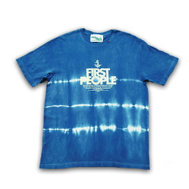 ASCENSION（アセンション） "JUICE × ASCENSION コラボ「JAPAN BLUE TEE"First People" Line」 （藍染・インディゴ染め・メンズ(mens)・レディース(ladys)・SUMMER(サマー・夏)・Tシャツ(T-shirt)・タイダイ・TIE-DYE(tie dye)・アウトドア）
