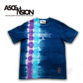 ASCENSION（アセンション）藍染め・タイダイTEE　インディゴTシャツ 藍染めTシャツ メンズ Tシャツ タイダイ アウトドア　半袖 as-669