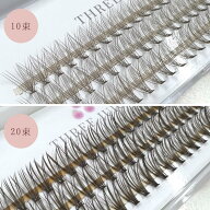 【茶】束タイプ　10束　20束　ナチュラルブラウンまつ毛エクステ　セルフマツエク　まつげエクステ　フレ…
