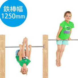 DIY 家庭用遊具 鉄棒 「はらっぱGYM ダブル 鉄棒幅1250mm（エコアコールウッドセット） はらっぱギャング」