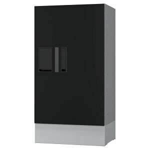 宅配ボックス 集合住宅 床・背面固定 「 NASTA ナスタ 宅配ボックス プチ宅 W360 前入前出 / アナログキー ・ 防水タイプ + 幅木 セット KS-TLP36 + KS-TLP360LB-SH100 」 ステンレスヘアライン ブラック